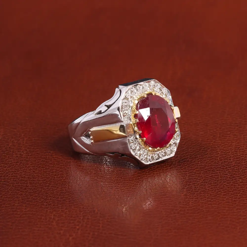 انگشتر یاقوت سرخ مردانه کد 26247