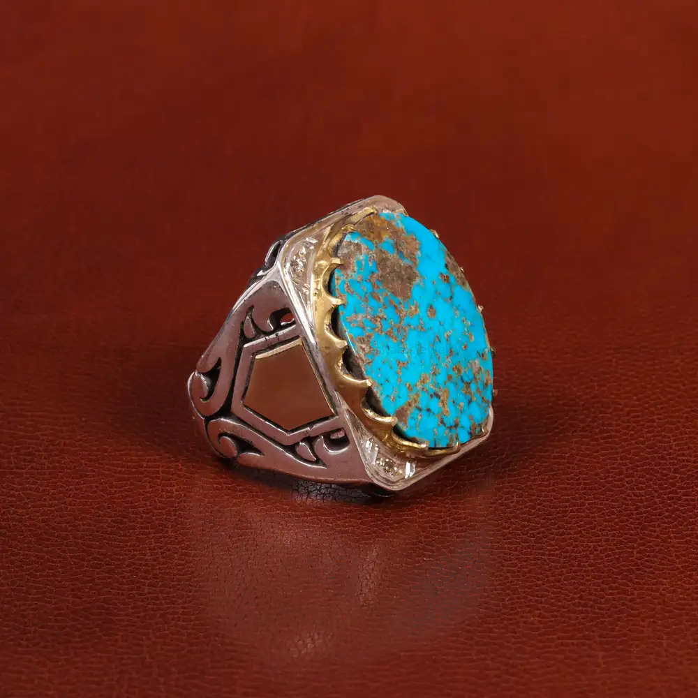 انگشتر فیروزه شجری مردانه کد 26297