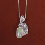 گردنبند اوپال زنانه طرح گل و مرغ کد 26316