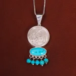 گردنبند فیروزه زنانه طرح سنتی کد 26320