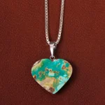 گردنبند فیروزه زنانه طرح قلب کد 26364
