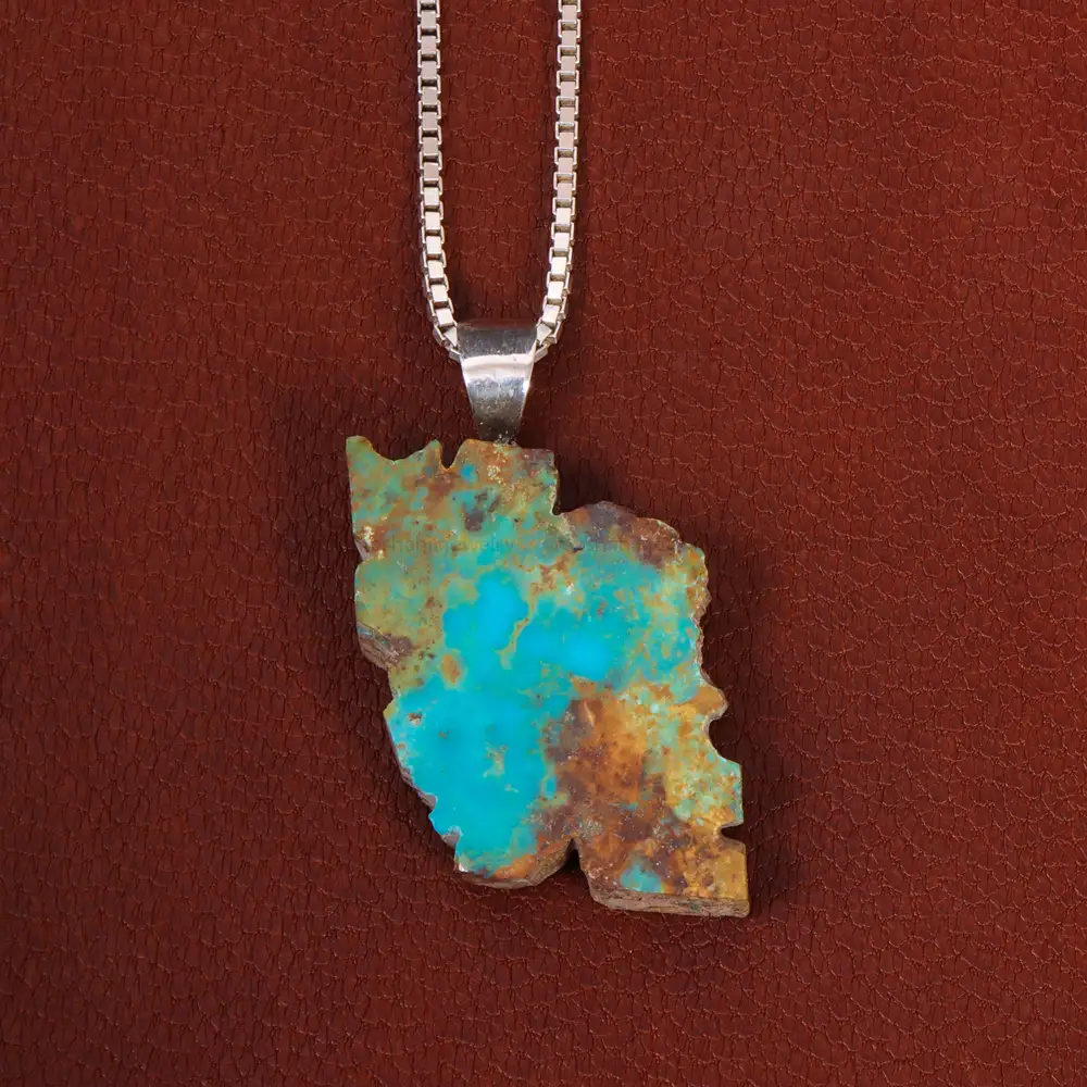 گردنبند فیروزه زنانه طرح ایران کد 26369