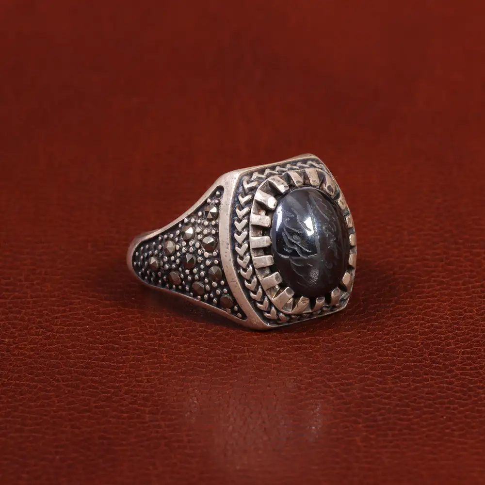 انگشتر حدید مردانه کد 26420