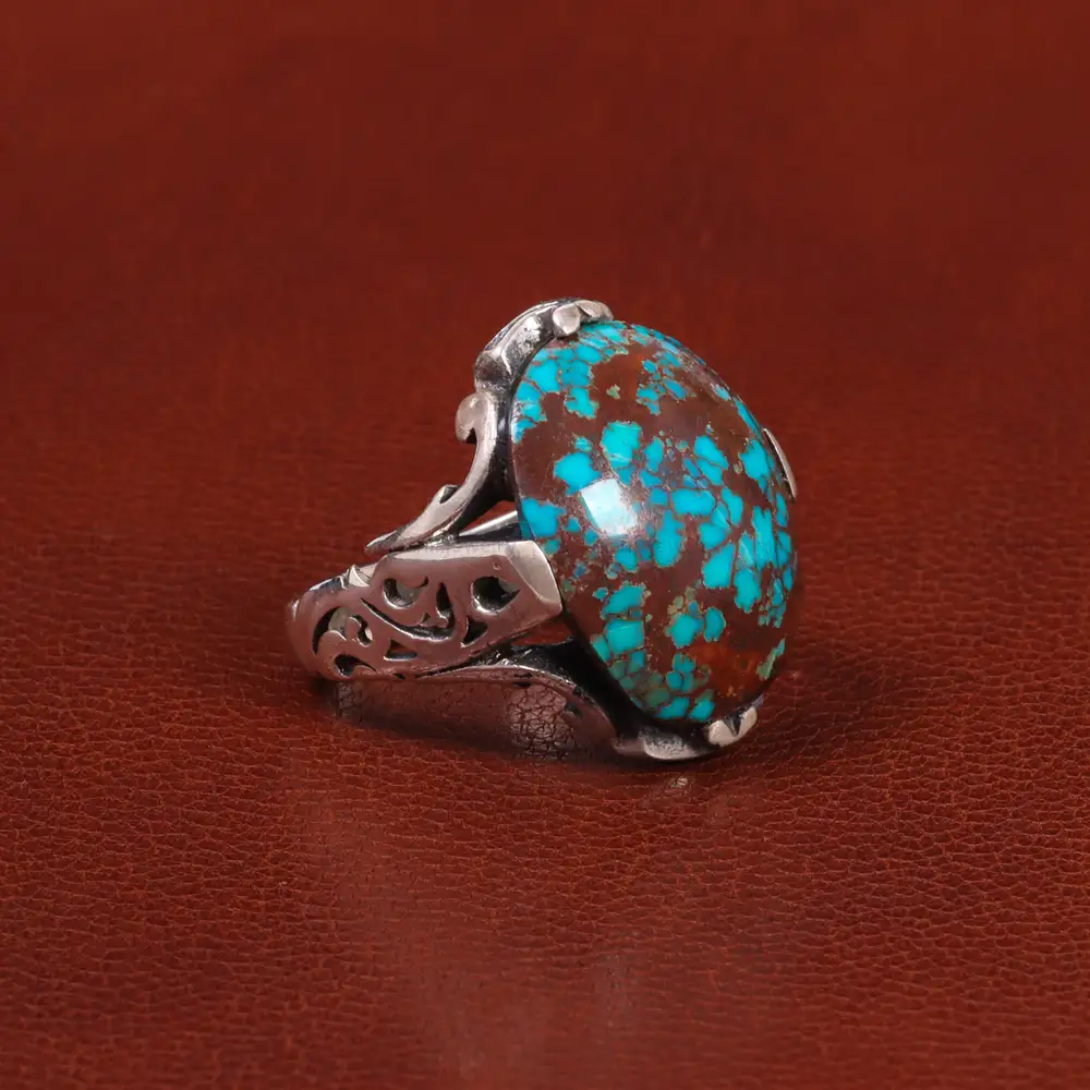 انگشتر فیروزه شجری مردانه کد 26448