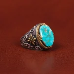 انگشتر فیروزه شجری مردانه کد 26449