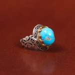 انگشتر فیروزه شجری مردانه کد 26454