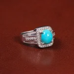 انگشتر فيروزه عجمی مردانه کد 26474