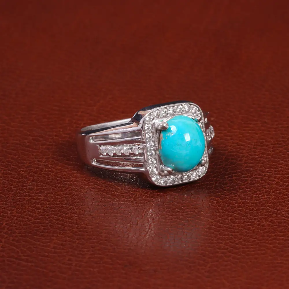 انگشتر فيروزه عجمی مردانه کد 26474