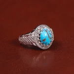 انگشتر فیروزه شجری مردانه کد 26480