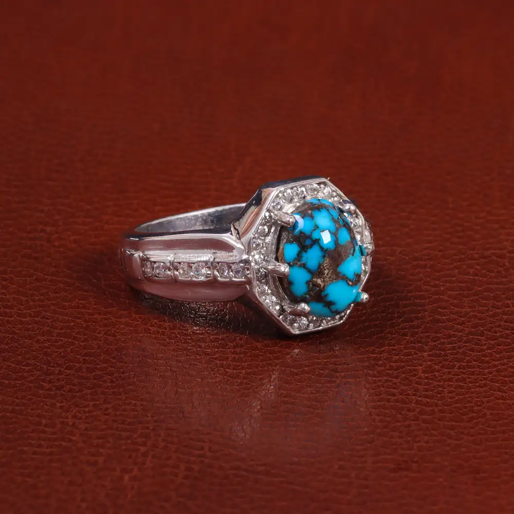 انگشتر فیروزه شجری مردانه کد 26481