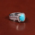 انگشتر فيروزه عجمی مردانه کد 26483