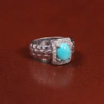 انگشتر فيروزه عجمی مردانه کد 26486