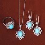 نیم ست فیروزه زنانه کد 26530