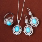 نیم ست فیروزه زنانه کد 26531