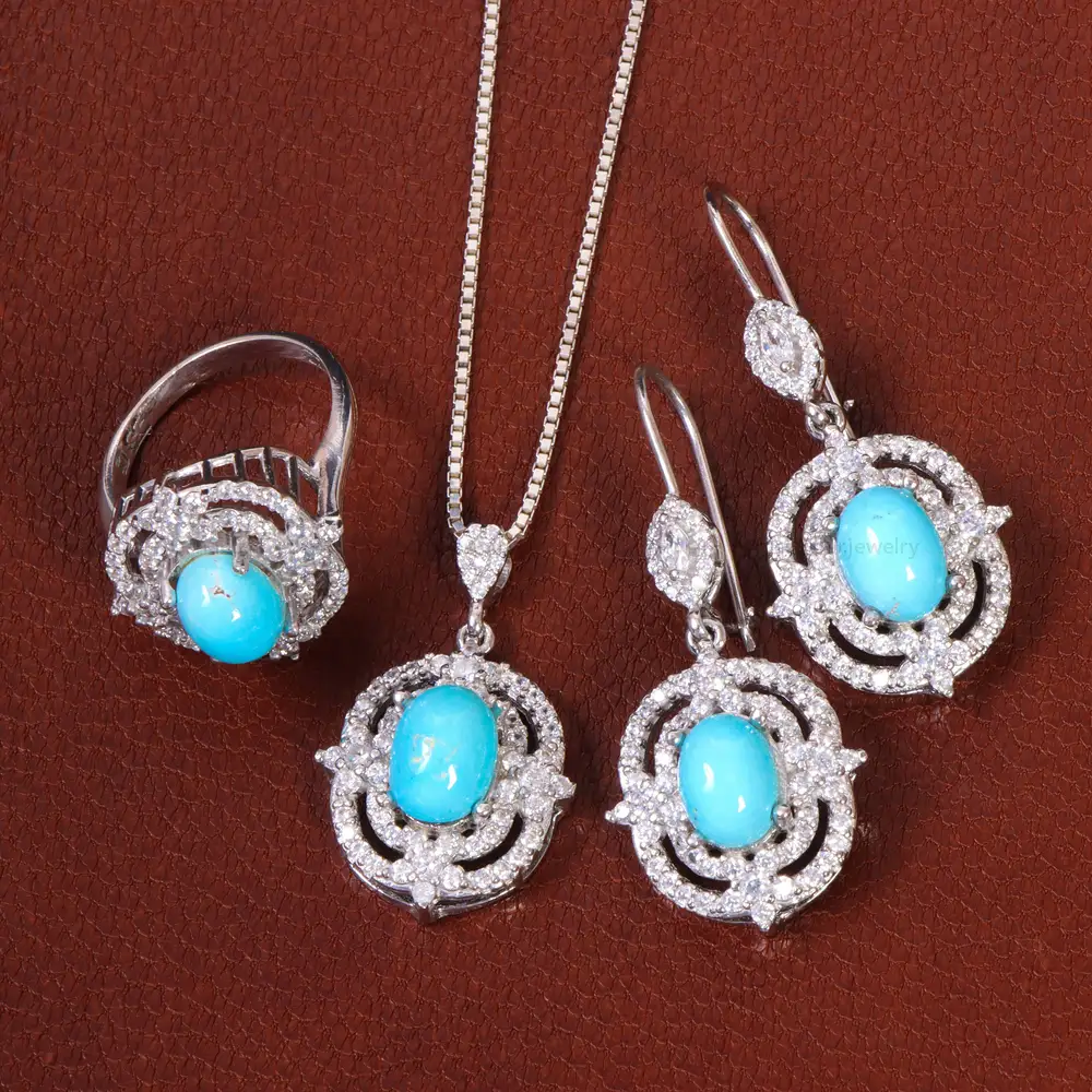 نیم ست فیروزه زنانه کد 26531