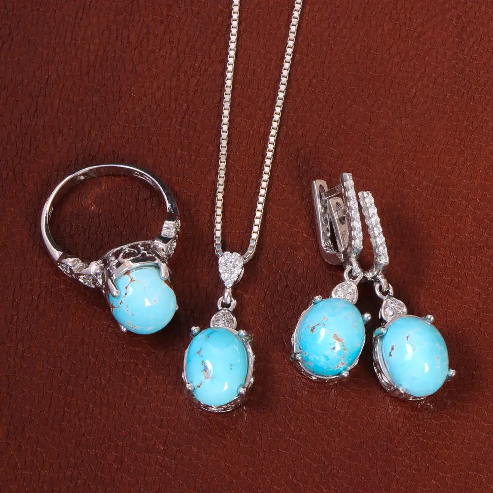 نیم ست فیروزه زنانه کد 26532