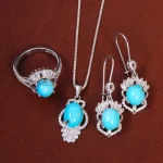 نیم ست فیروزه زنانه کد 26533