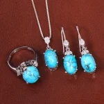 نیم ست فیروزه زنانه کد 26535