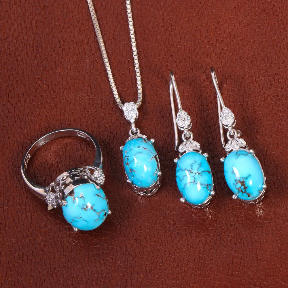 نیم ست فیروزه زنانه کد 26535