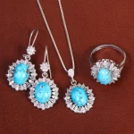 نیم ست فیروزه زنانه کد 26536