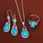 نیم ست فیروزه زنانه کد 26537