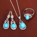 نیم ست فیروزه زنانه کد 26538