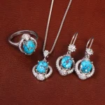 نیم ست فیروزه زنانه کد 26540