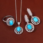 نیم ست فیروزه زنانه کد 26543