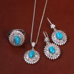 نیم ست فیروزه زنانه کد 26544