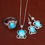 نیم ست فیروزه زنانه کد 26545