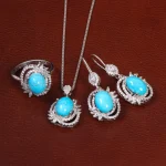 نیم ست فیروزه زنانه کد 26546