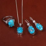 نیم ست فیروزه زنانه کد 26550