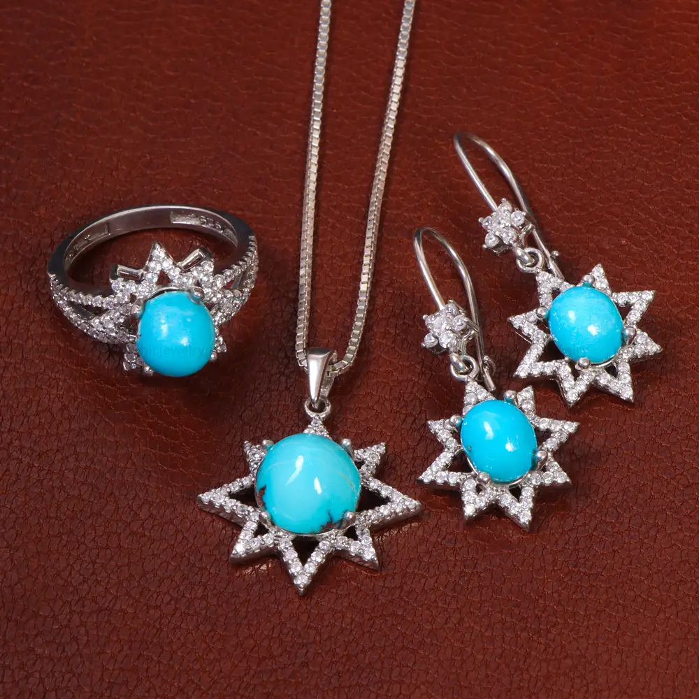 نیم ست فیروزه زنانه کد 26551