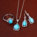 نیم ست فیروزه زنانه کد 26552