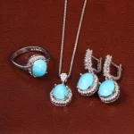 نیم ست فیروزه زنانه کد 26553