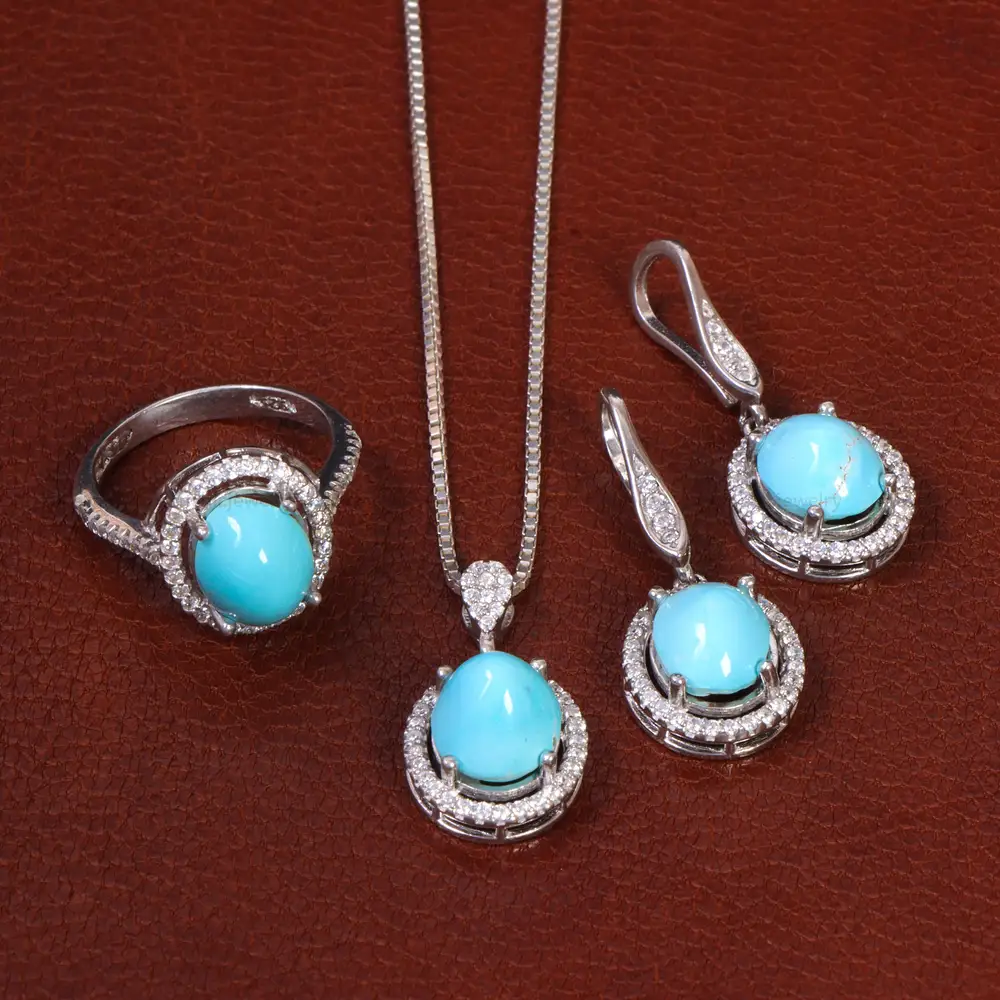 نیم ست فیروزه زنانه کد 26554