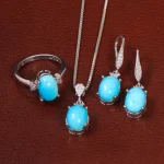 نیم ست فیروزه زنانه کد 26555