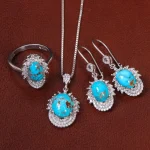 نیم ست فیروزه زنانه کد 26558