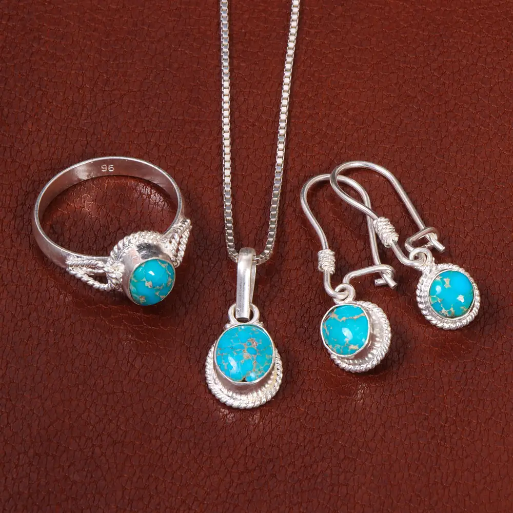 نیم ست فیروزه زنانه کد 26559