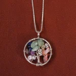 گردنبند هفت چاکرا طرح درخت زندگی کد 26574