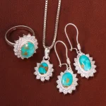 نیم ست فیروزه زنانه کد 26583