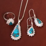 نیم ست فیروزه زنانه کد 26584