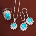 نیم ست فیروزه زنانه کد 26585