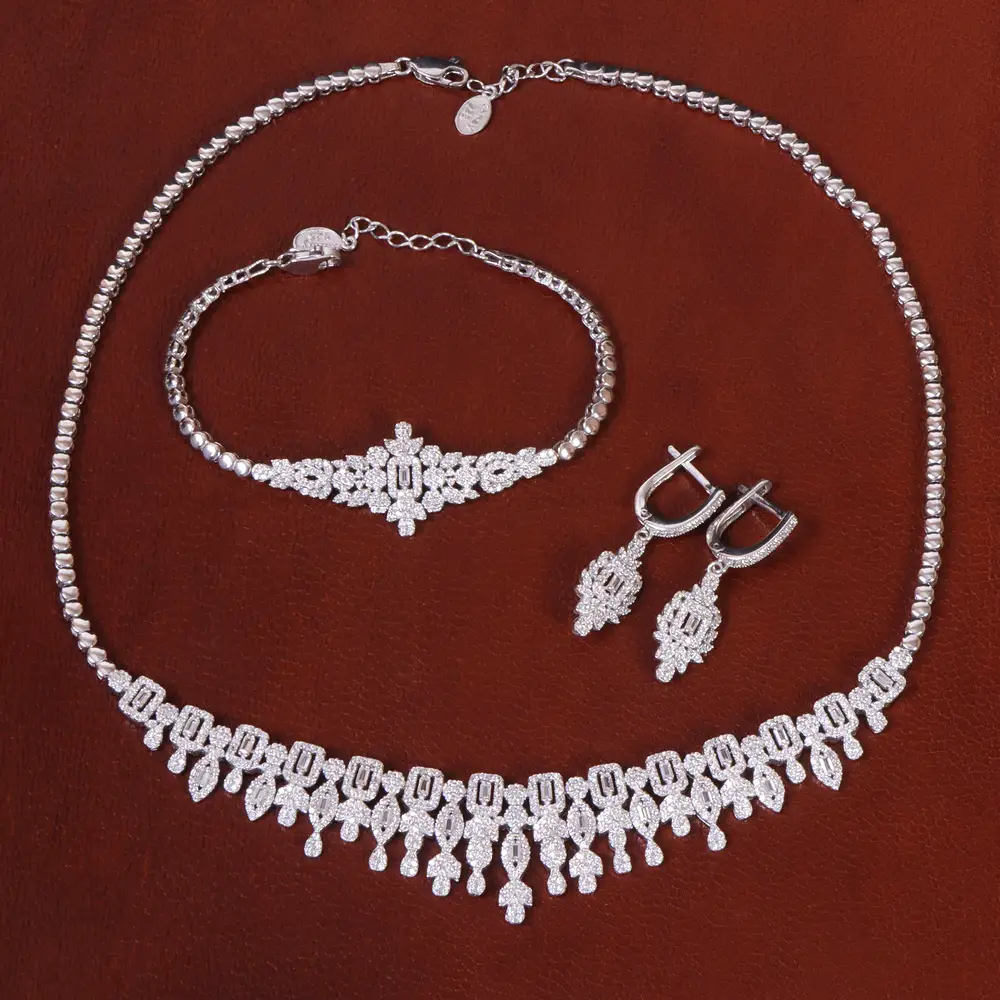 سرویس نقره زنانه طرح جواهر کد 26594