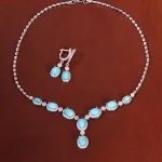 نیم ست فیروزه زنانه کد 26645