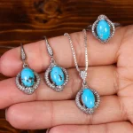 نیم ست فیروزه زنانه کد 23296