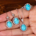 نیم ست فیروزه زنانه کد 23331