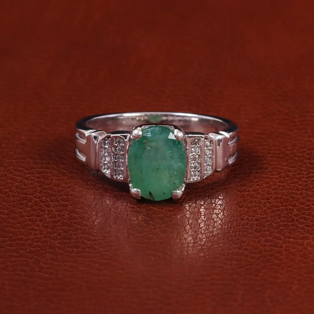 انگشتر زمرد مردانه کد 23704