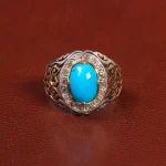 انگشتر فیروزه عجمی مردانه کد 26008