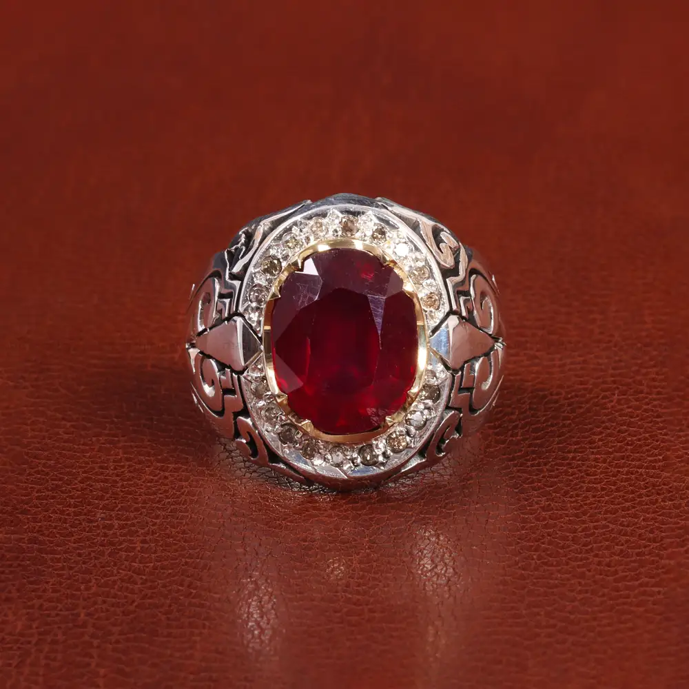 انگشتر یاقوت سرخ مردانه کد 26015